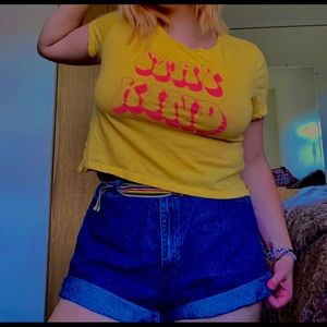 Groovy “Stay Kind” Crop Top, Size L